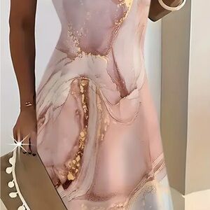 NWOT Ladies Sz S Elegant Marble Print Dress